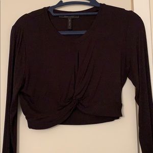 BCBG Long-Sleeved Crop Top